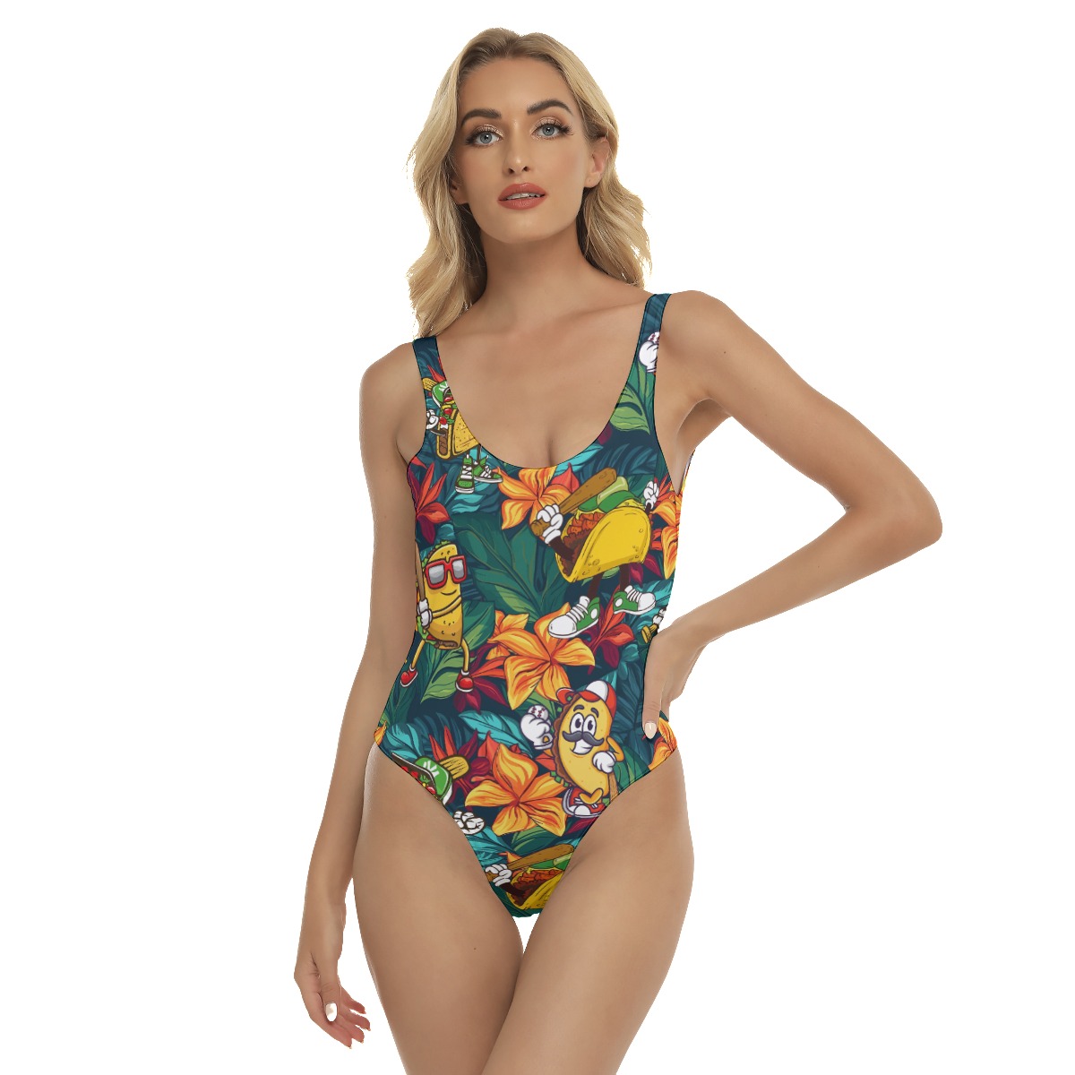 Floral Taco Baseball Hawaiian Swimsuit For Summer - variant image 1