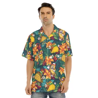 Funny Taco Baseball Floral Hawaiian Shirt
