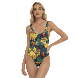 Tropical Dinosaur Taco Hawaiian Swimsuit For Women