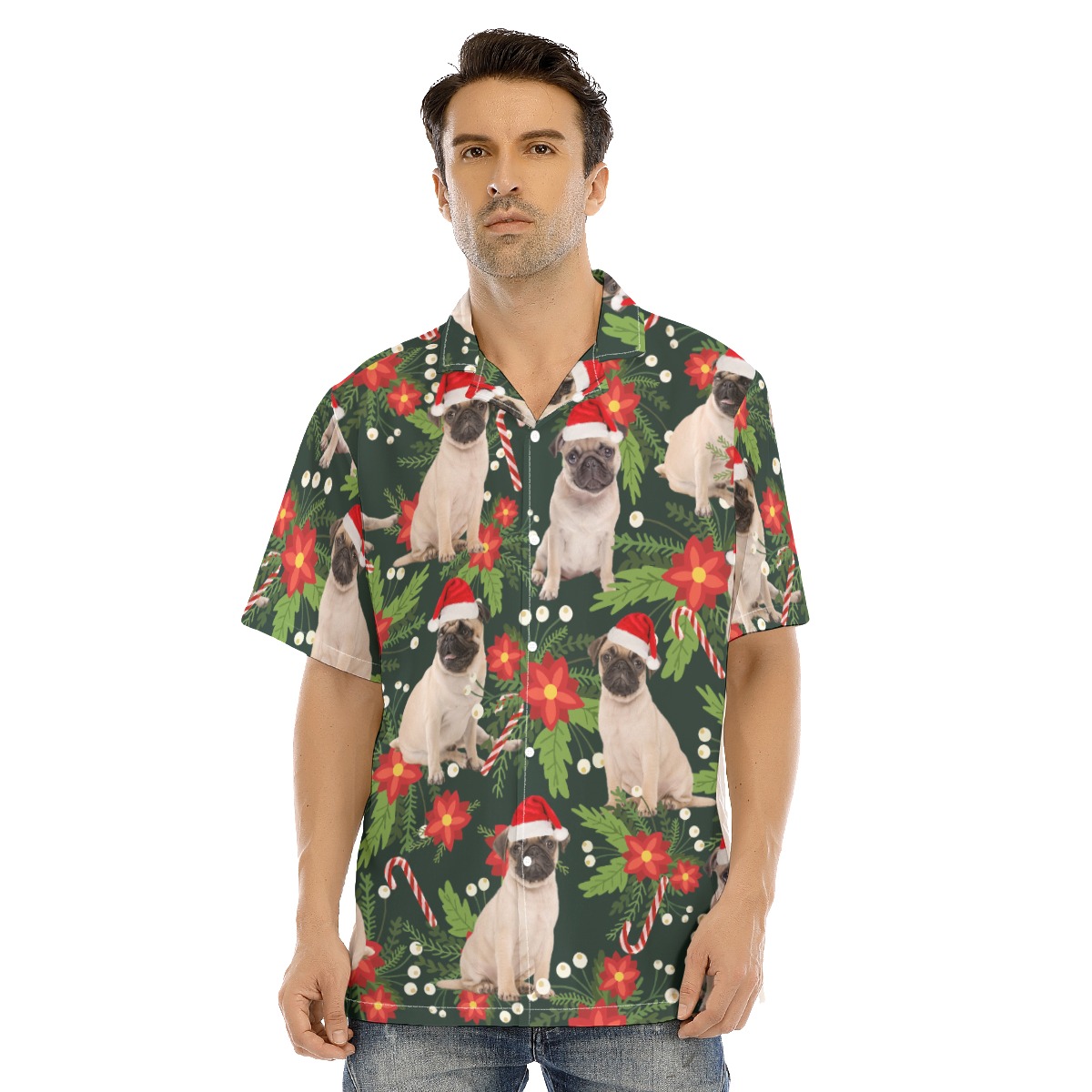 Cute Pug Dog Christmas Hawaiian Shirt - variant image 1