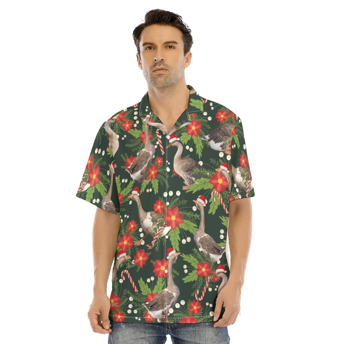 Funny Goose Christmas Hawaiian Shirt - variant image 1
