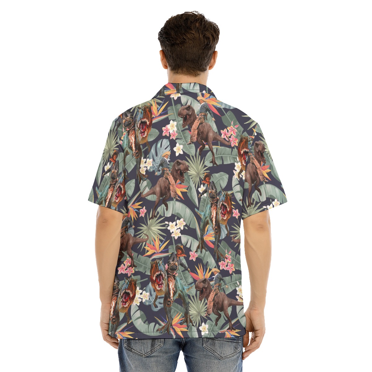 Funny Cowboy Dinosaur Tropical Hawaiian Shirt