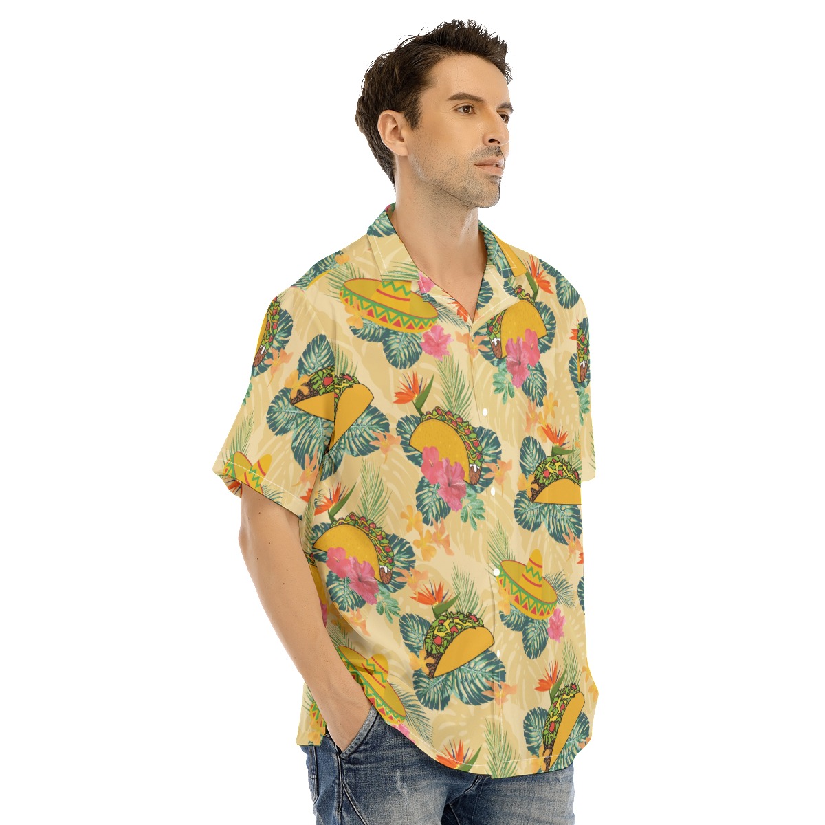 Hibiscus Taco Yellow Hawaiian Shirt