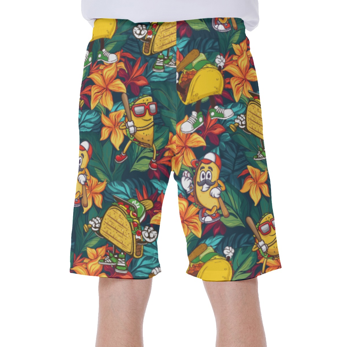 Tropical Taco Baseball Hawaiian Swim Trunks For Men