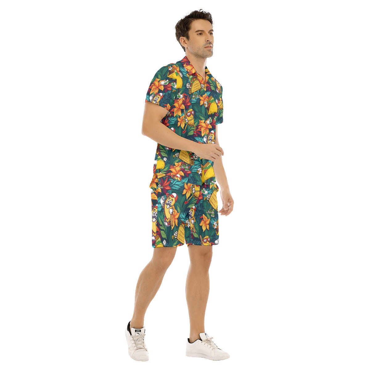 Funny Taco Baseball Tropical Hawaiian Shirt And Shorts For Men