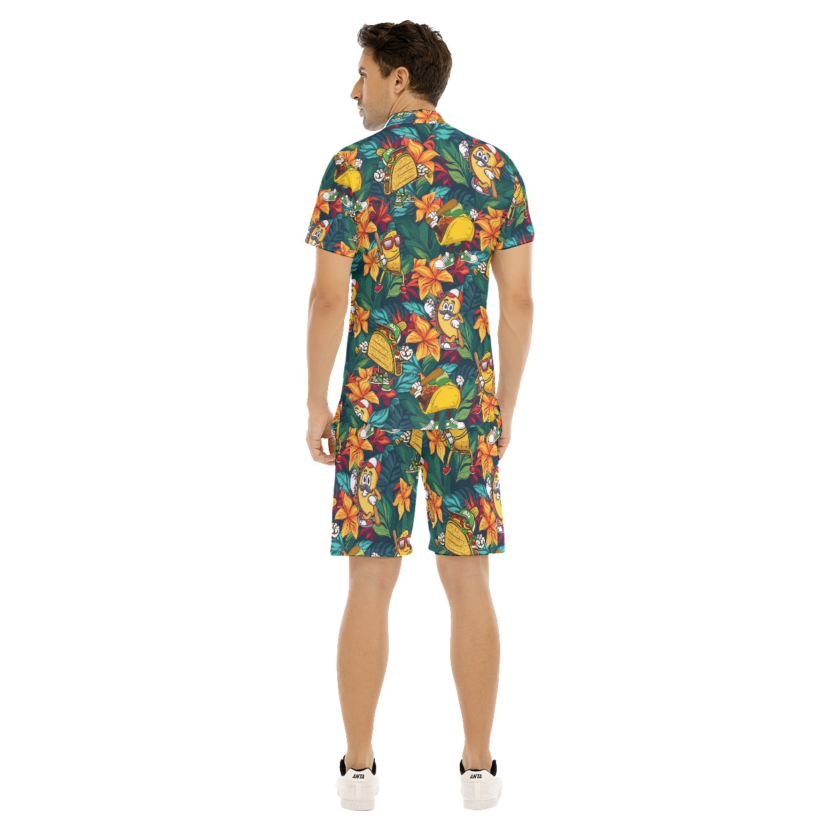 Funny Taco Baseball Tropical Hawaiian Shirt And Shorts For Men