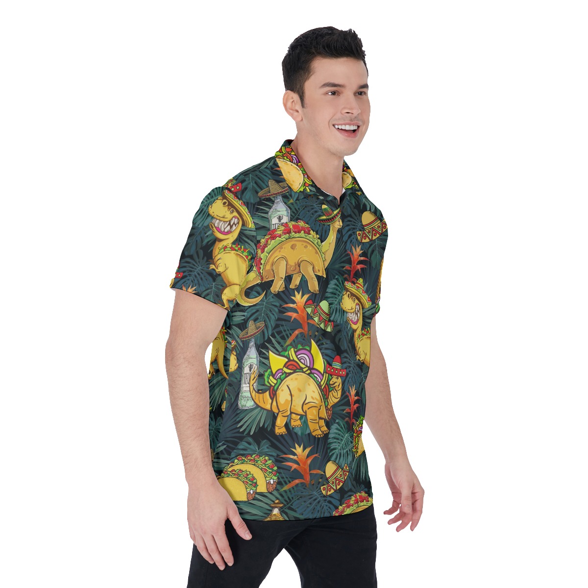 Tropical Tacosaurus Hawaiian Golf Shirt For Men