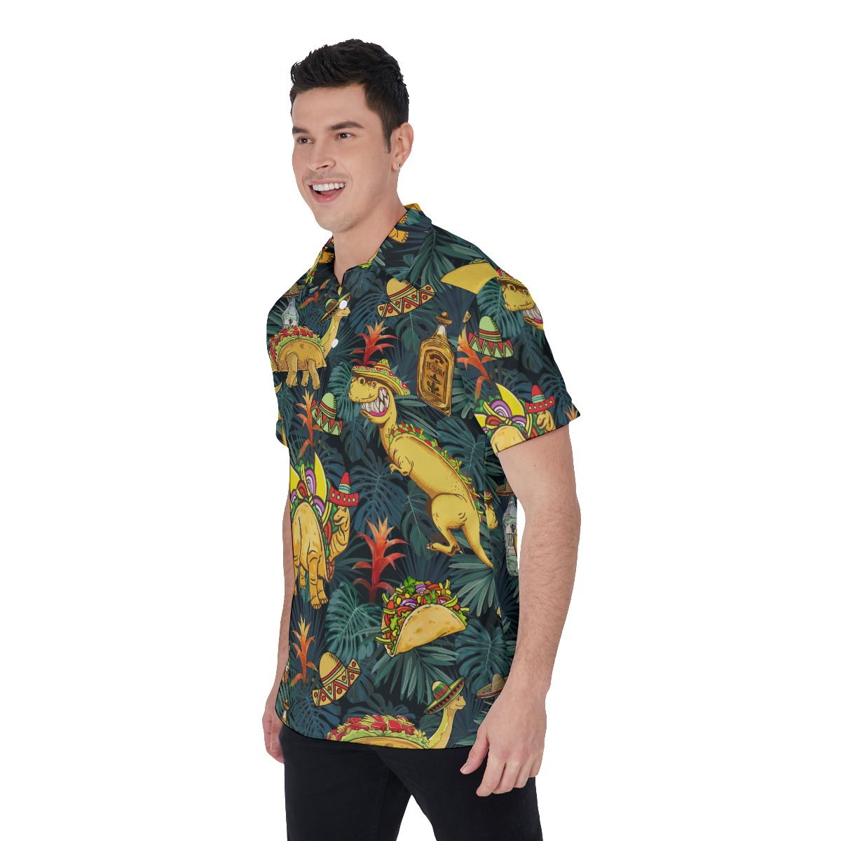 Tropical Tacosaurus Hawaiian Golf Shirt For Men