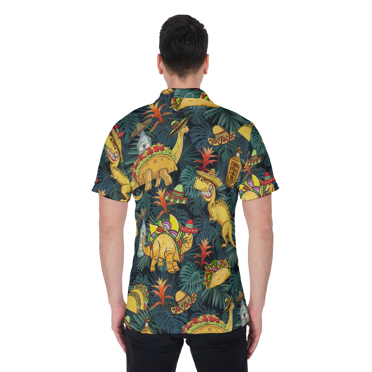 Tropical Tacosaurus Hawaiian Golf Shirt For Men