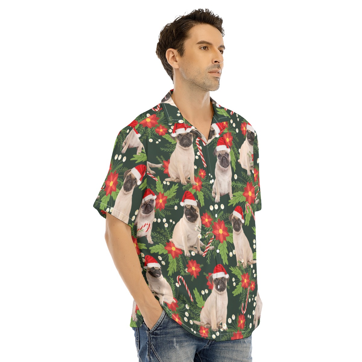 Cute Pug Dog Christmas Hawaiian Shirt