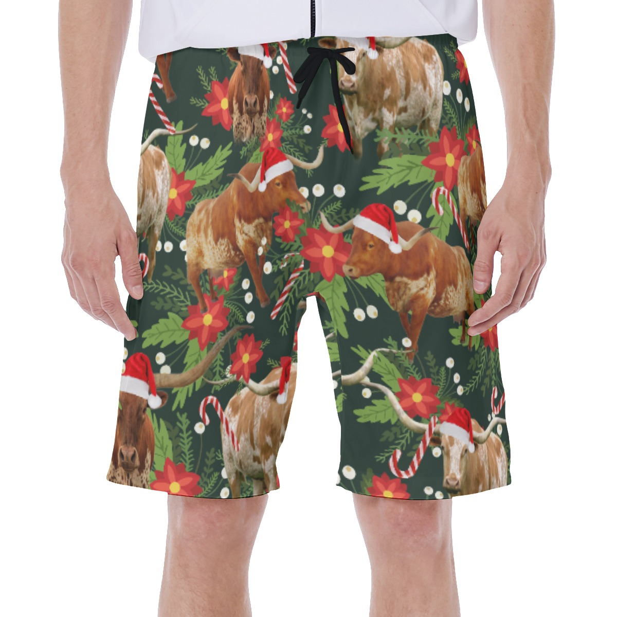 Christmas Cow Hawaiian Swim Trunks For Men - variant image 1