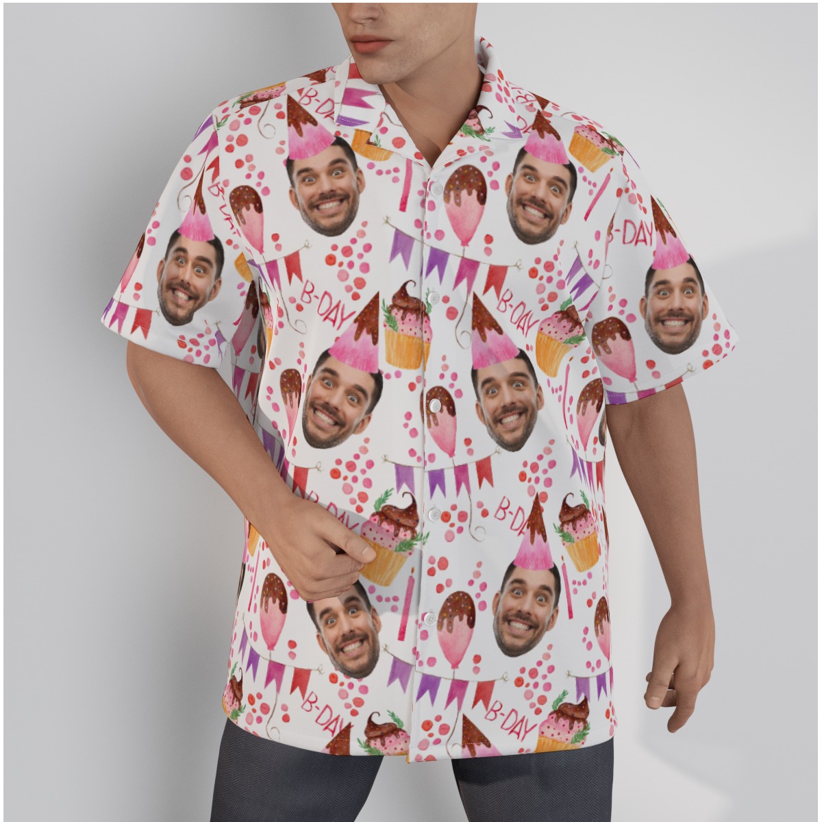 Upload Photo Custom Face Birthday Hawaiian Shirt - variant image 1
