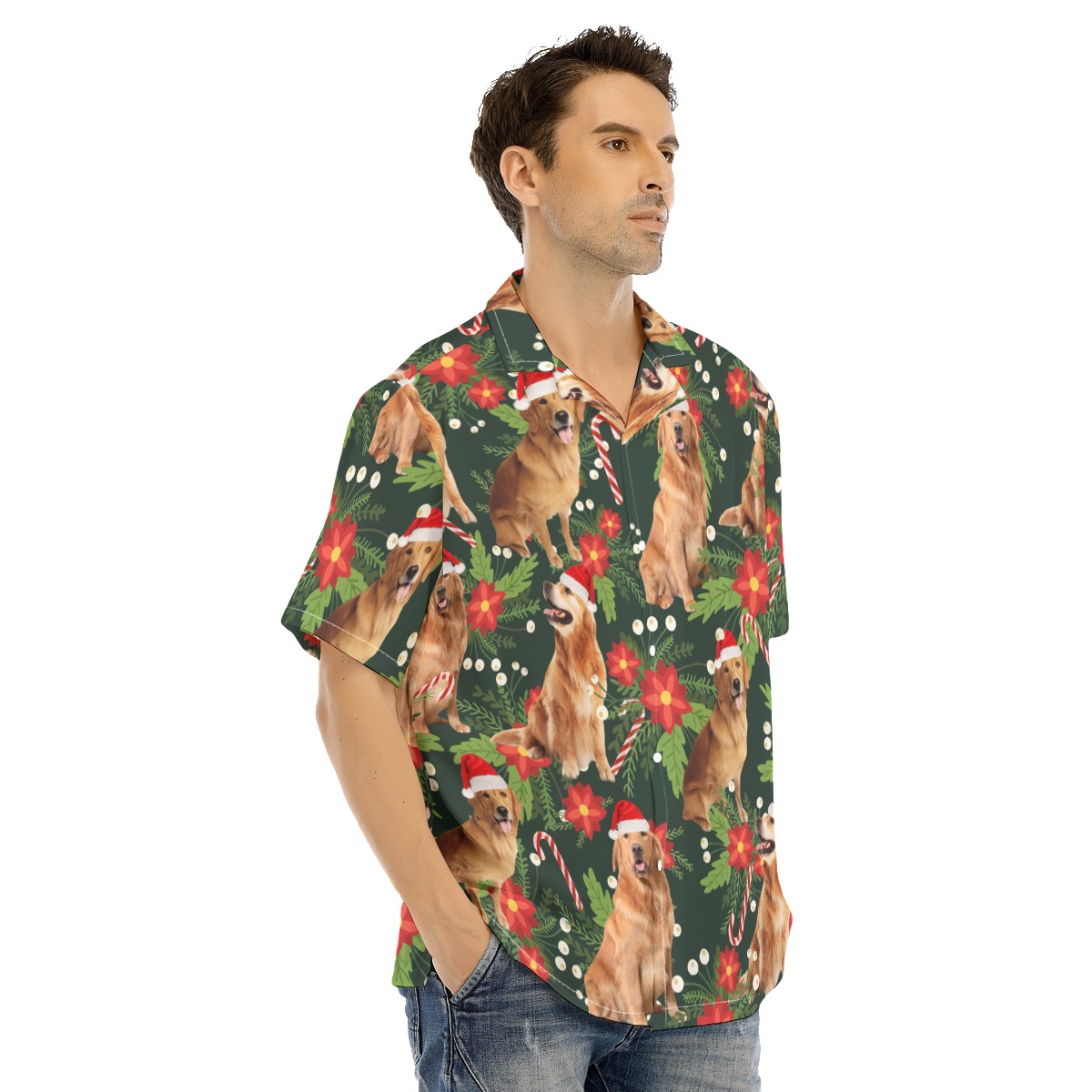 Cute Golden Retrieve Christmas Hawaiian Shirt