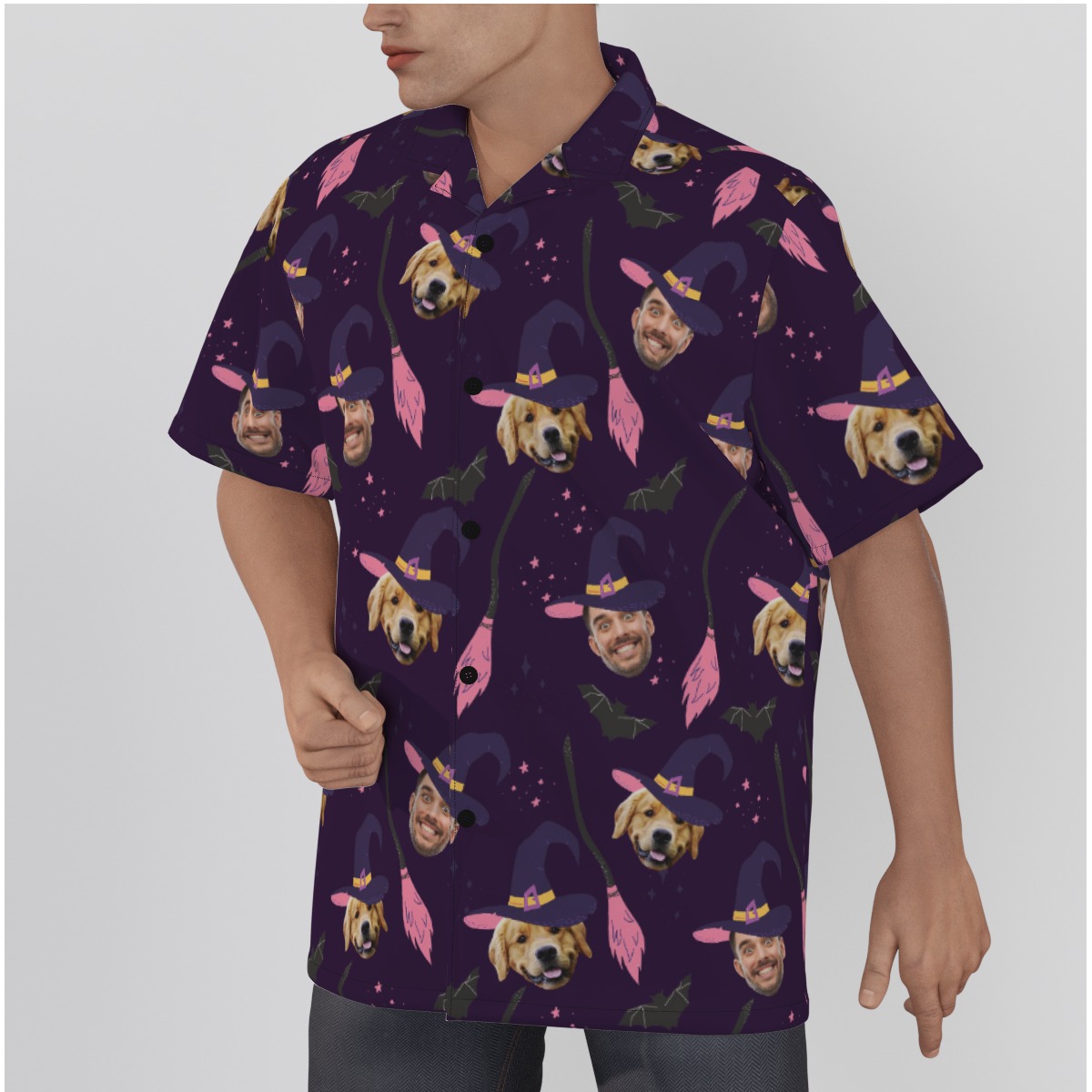 Custom Face Halloween Men's Hawaiian Shirt