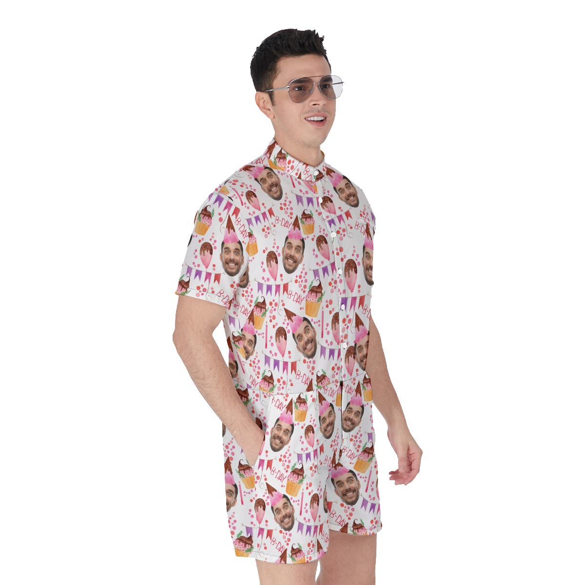 Personalized Face Birthday Men's Romper