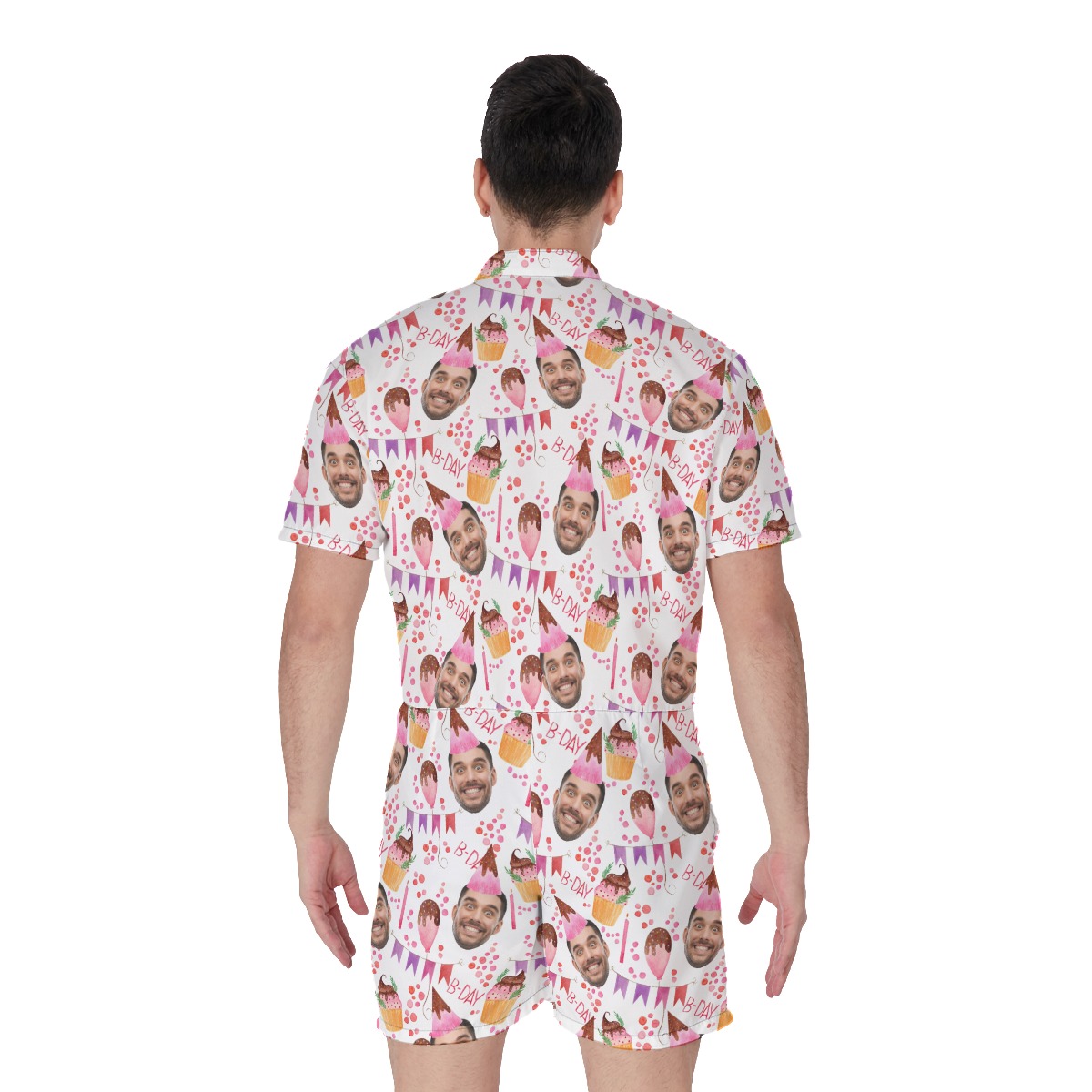 Personalized Face Birthday Men's Romper