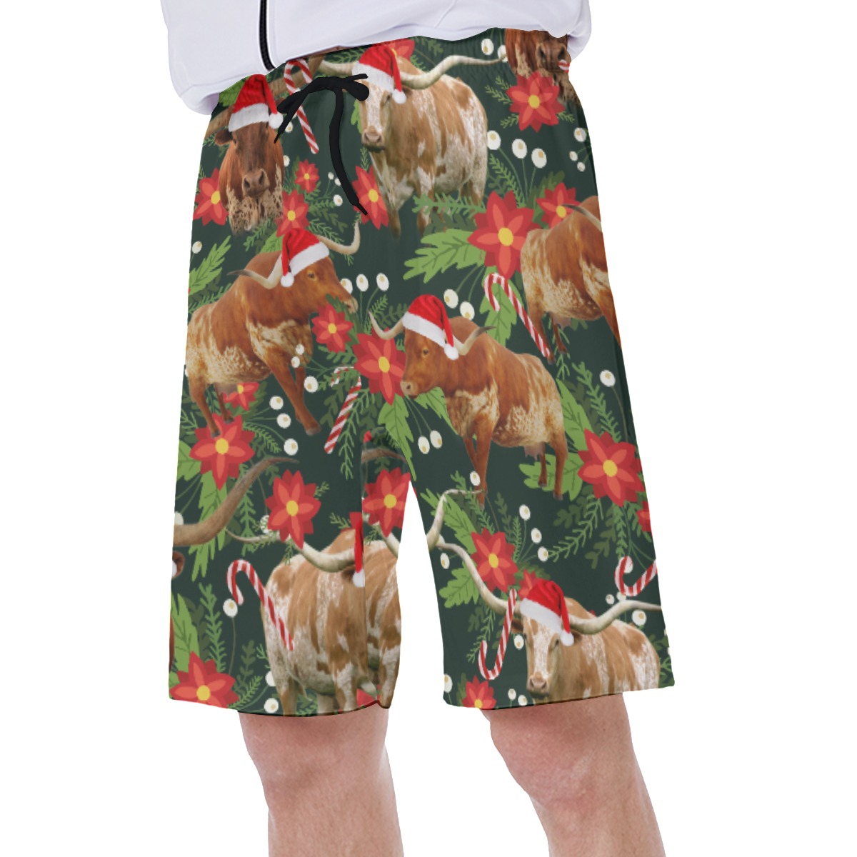 Christmas Cow Hawaiian Swim Trunks For Men