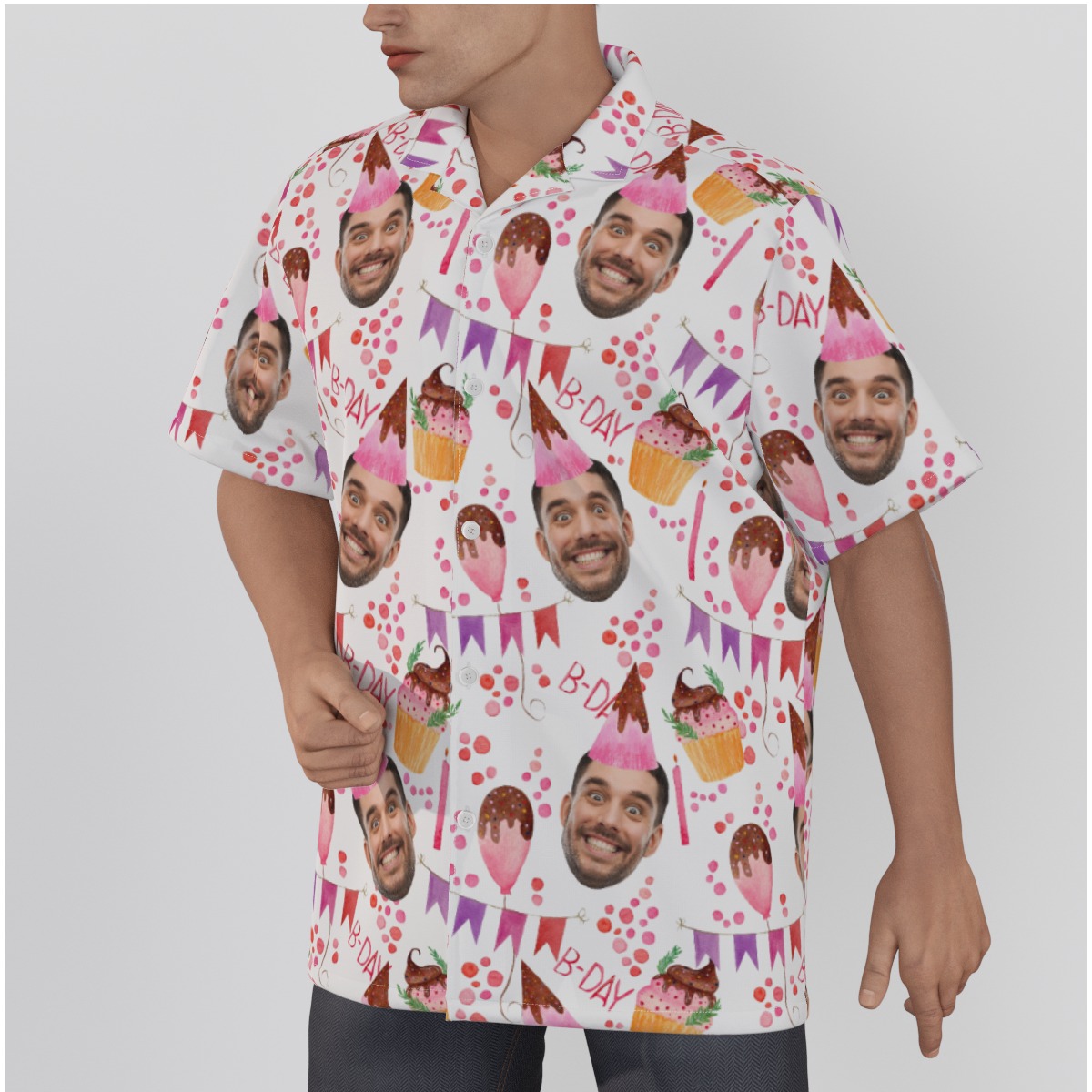 Upload Photo Custom Face Birthday Hawaiian Shirt