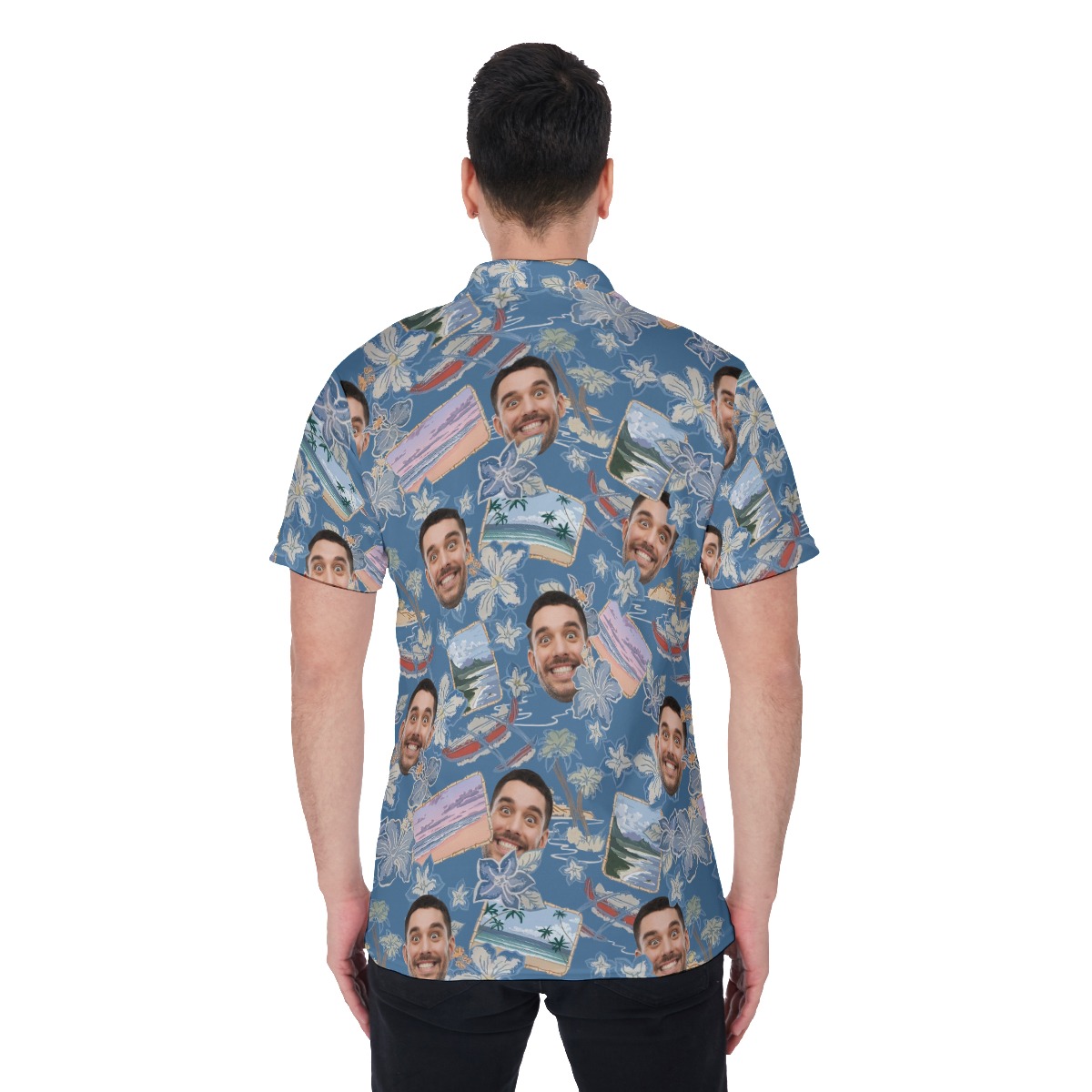 Personalized Face Photos Aloha Polo Shirt For Men