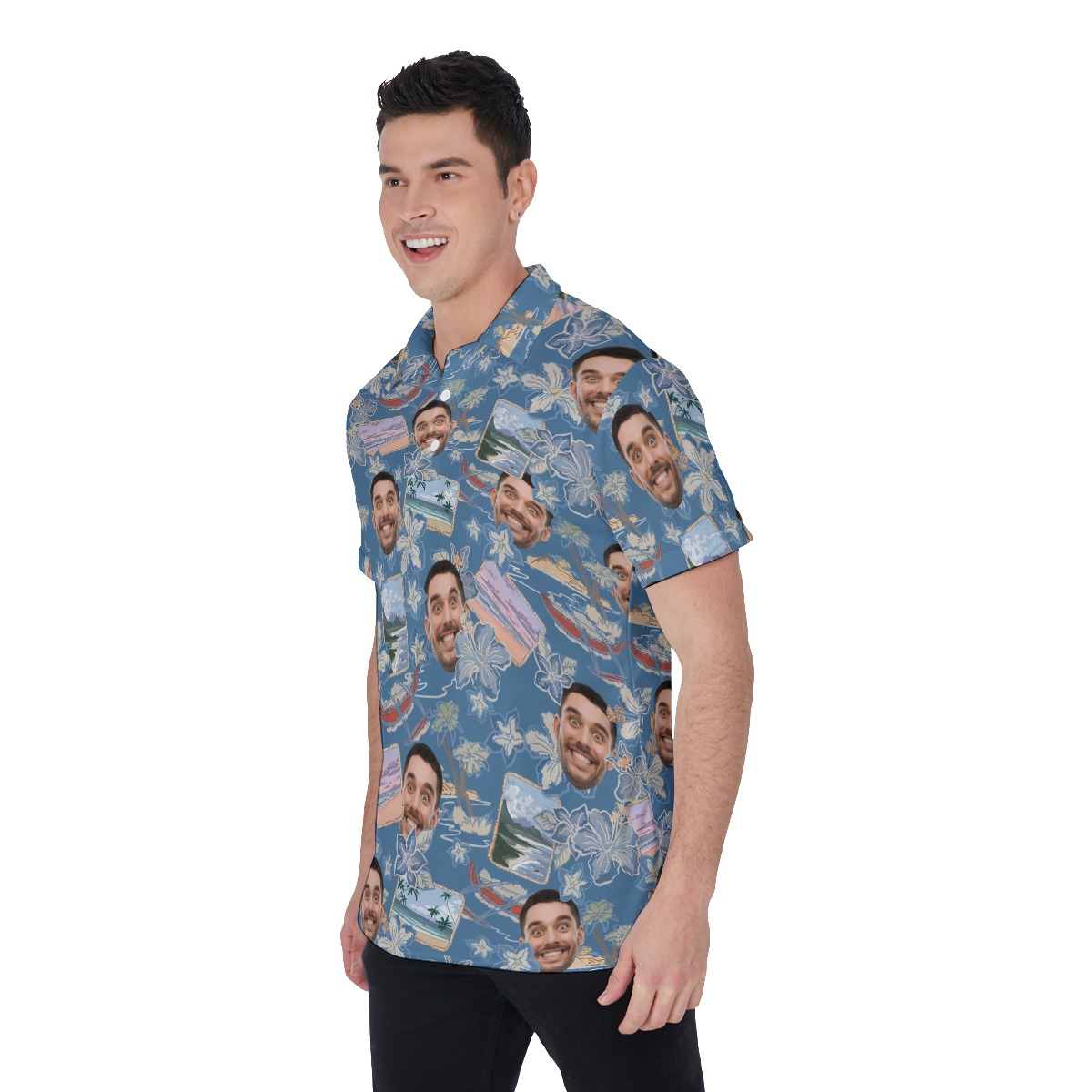 Personalized Face Photos Aloha Polo Shirt For Men