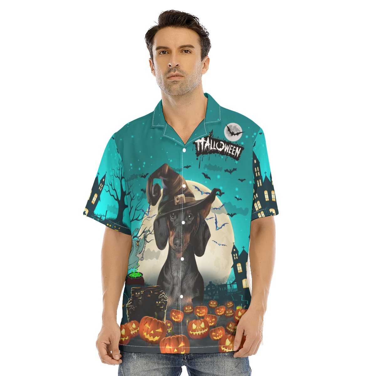 Funny Dachshund Horror Halloween Hawaiian Shirt - variant image 1
