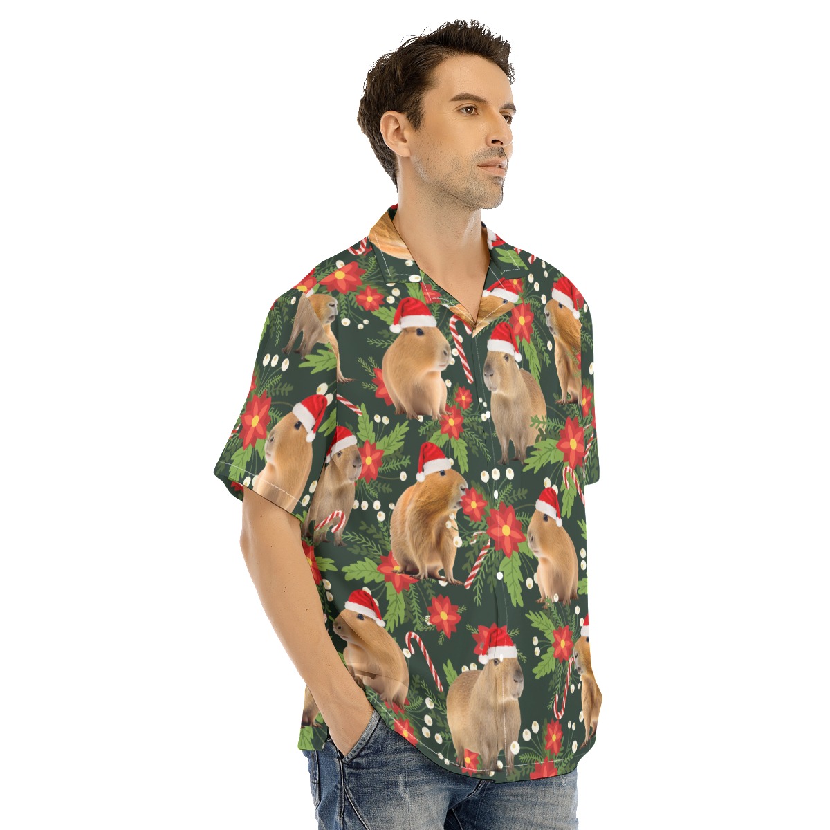 Funny Capybara Christmas Hawaiian Shirt
