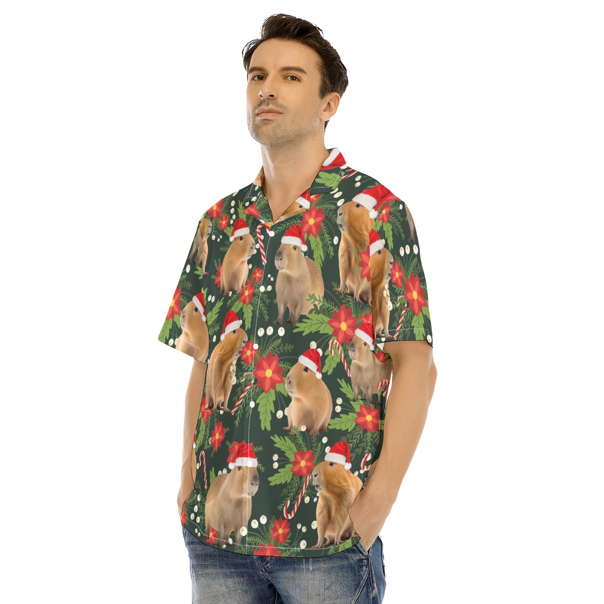 Funny Capybara Christmas Hawaiian Shirt