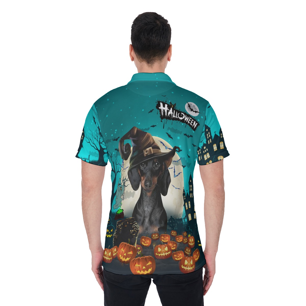 Custom Pet Halloween Hawaiian Polo Shirt