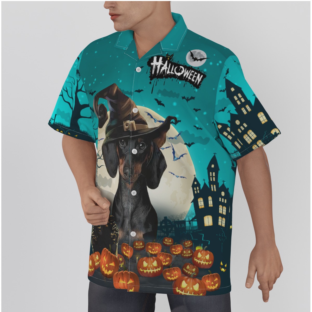 Custom Pet Face Halloween Hawaiian Shirt Funny Halloween Costume