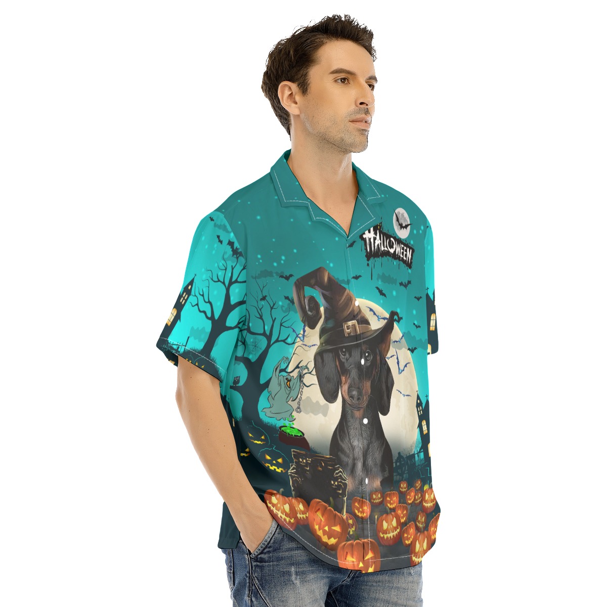 Funny Dachshund Horror Halloween Hawaiian Shirt