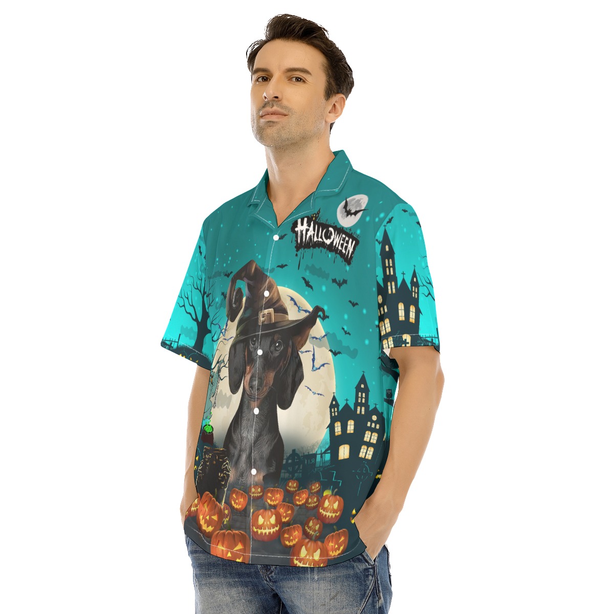 Funny Dachshund Horror Halloween Hawaiian Shirt