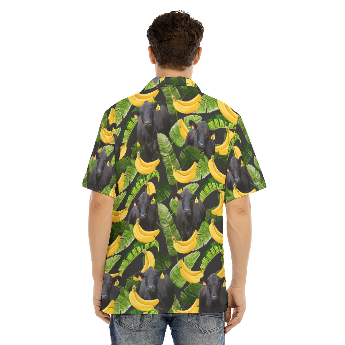 Funny Black Angus Cow Banana Hawaiian Shirt