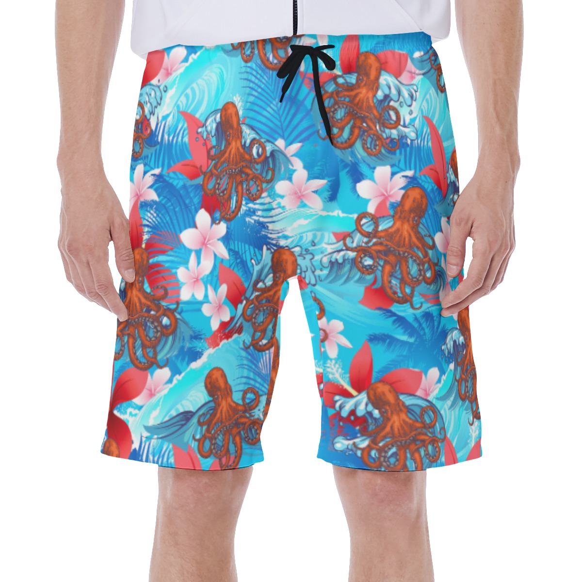 Ocean Octopus Blue Hawaiian Swim Trunks For Men - variant image 1