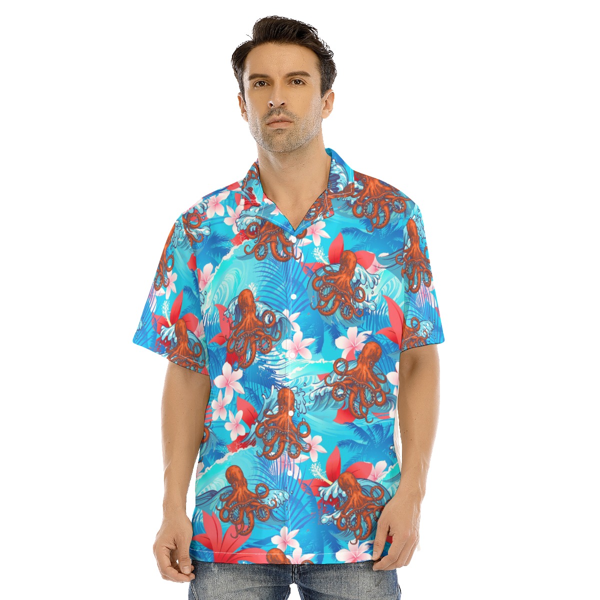 Octopus Blue Hawaiian Shirt - variant image 1
