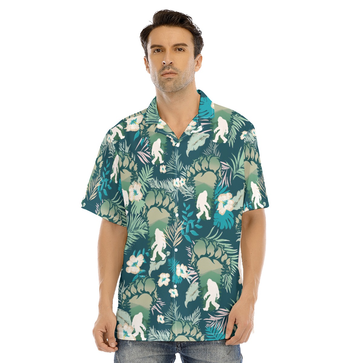 Bigfoot Tropical Shirt For Men Sasquatch Hawaiian Shirt - variant image 1