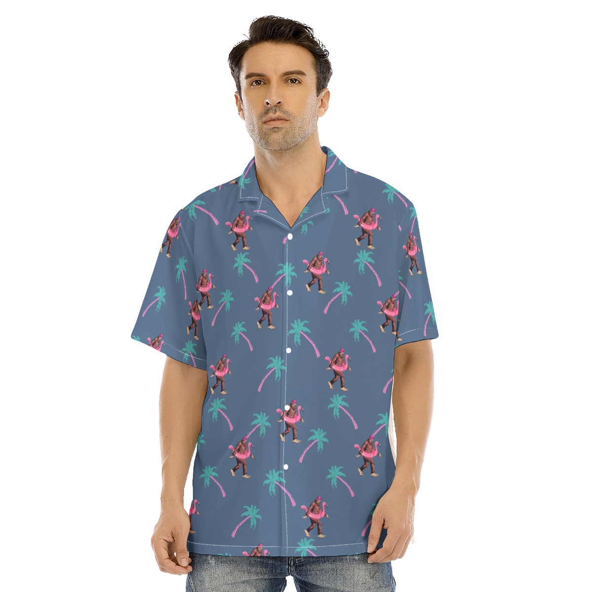 Sasquatch Palm Trees Hawaiian Shirt For Men - variant image 1