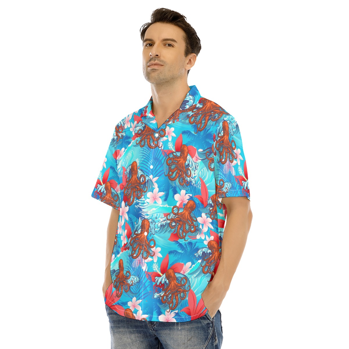 Octopus Blue Hawaiian Shirt