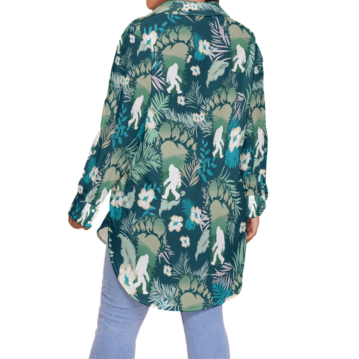 Bigfoot Plus Size Hawaiian Shirt For Women