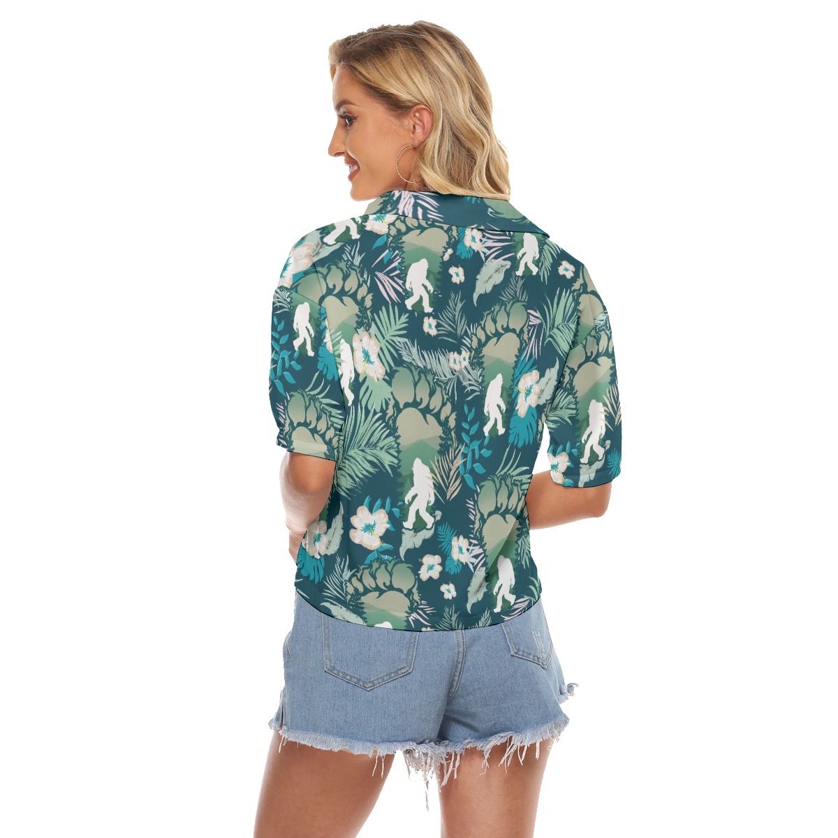 Unique Bigfoot Crop Top Hawaiian Shirt For Men