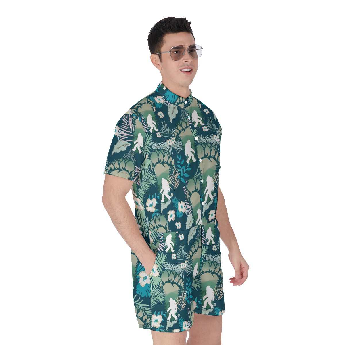 Bigfoot Sasquatch Tropical Romper For Men