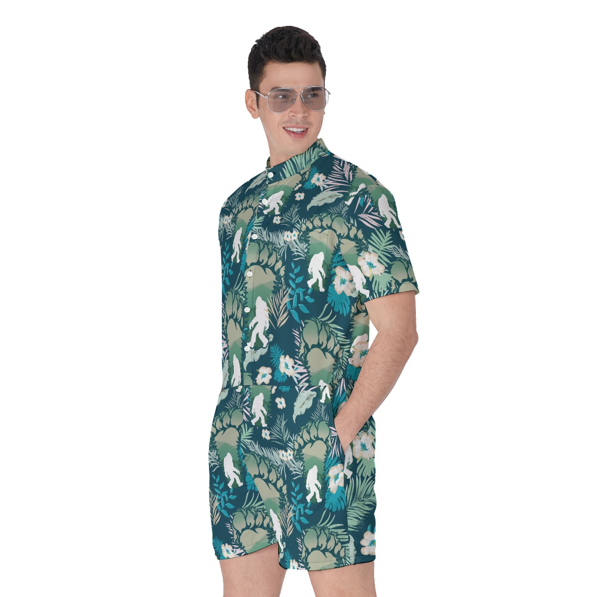 Bigfoot Sasquatch Tropical Romper For Men