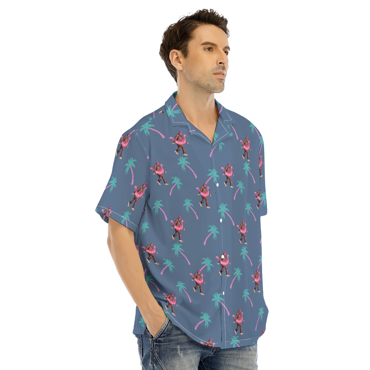 Sasquatch Palm Trees Hawaiian Shirt For Men