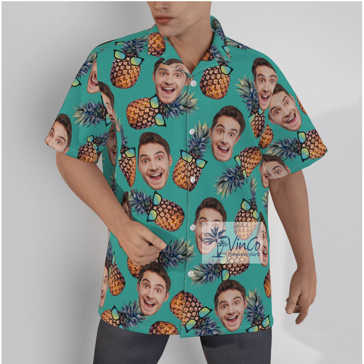 Cool Pineapple Custom Face Hawaiian Shirt - variant image 1