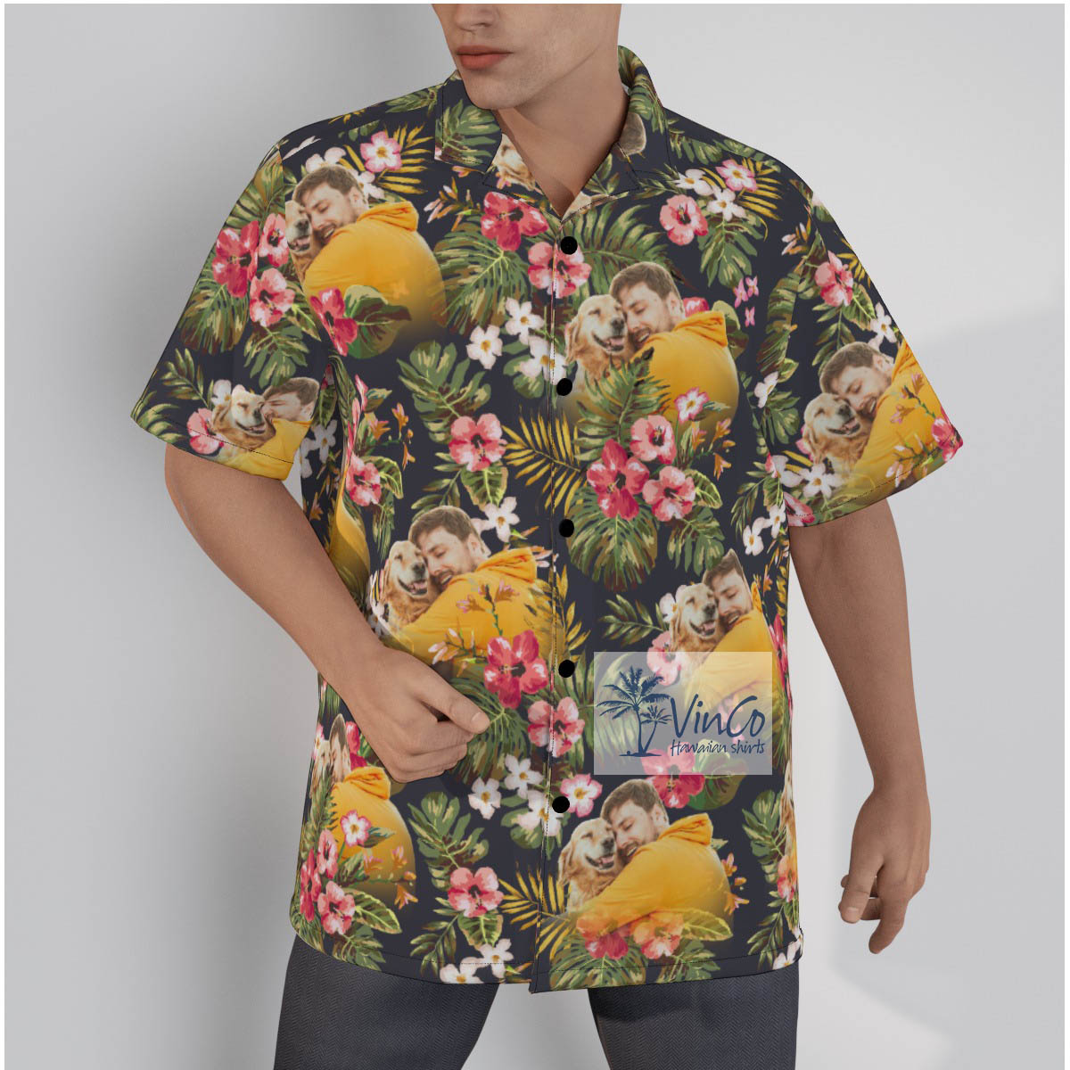 Custom Photo Floral Hawaiian Shirt - variant image 1