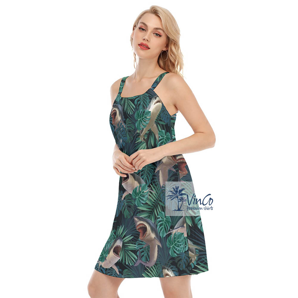 Shark Summer Hawaiian Dress For Women
