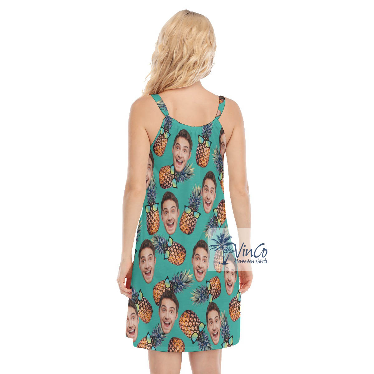 Sun Glasses Pineapple Custom Face Hawaiian Dress For Women