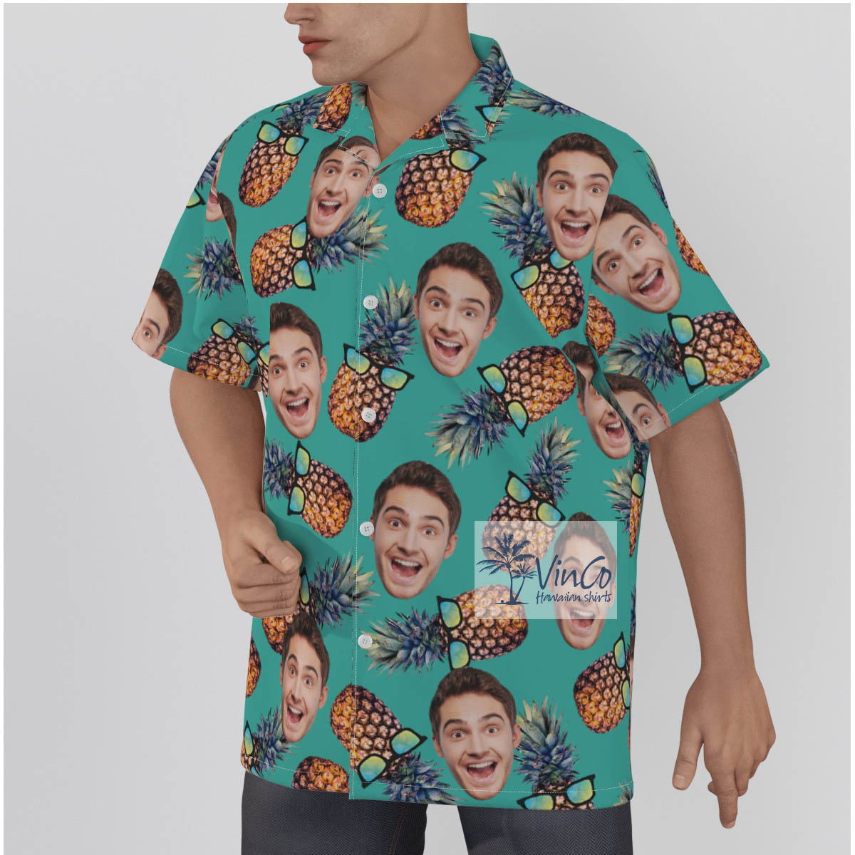 Cool Pineapple Custom Face Hawaiian Shirt