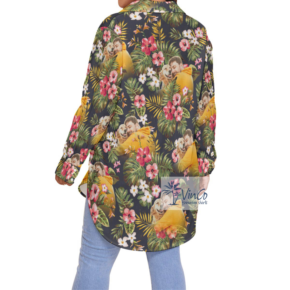 Custom Tropical Hawaiian Blouse Shirt With Photo