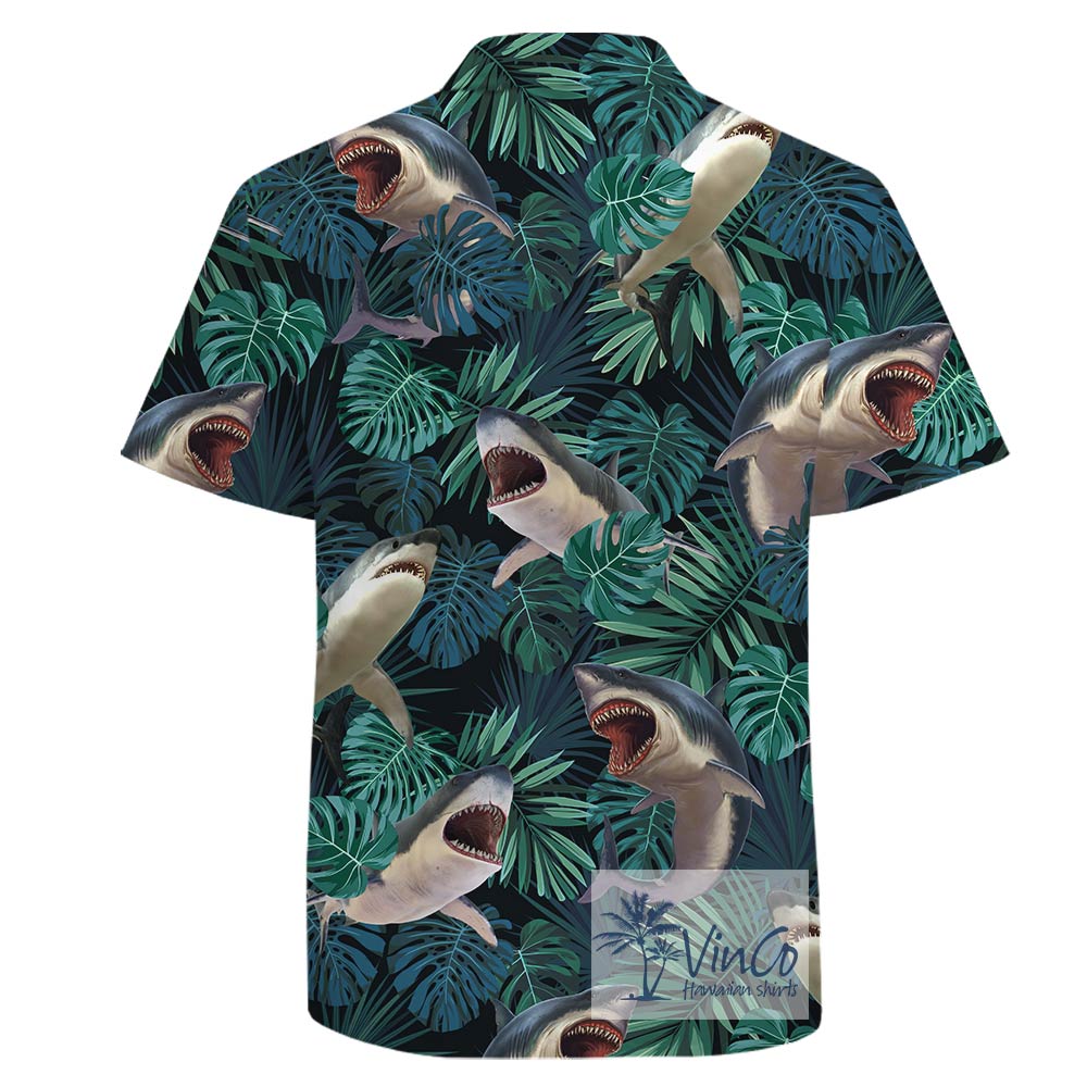 Cotton Shark Hawaiian Shirt For Men