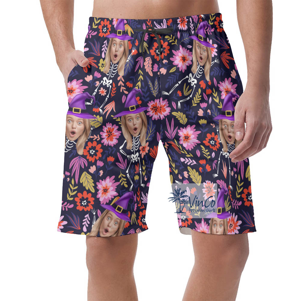 Custom Your Face Halloween Shorts For Men - variant image 1